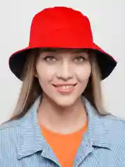 Красный панама двусторонняя, унисекс