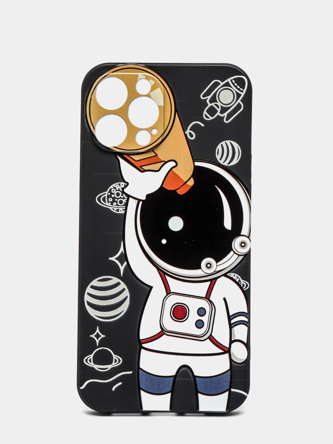 Черный чехол "Космонавт" для iPhone, на айфон 11 12 13 XR Pro mini X XS 7/8/se