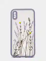 Серый чехол "Flowers" для iPhone, на айфон 7/8 11 12 Plus XS XR X Pro