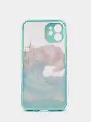 Бирюзовый чехол "Волна" для iPhone, на айфон 7/8 Plus 11 12/12 Pro 13 XR
