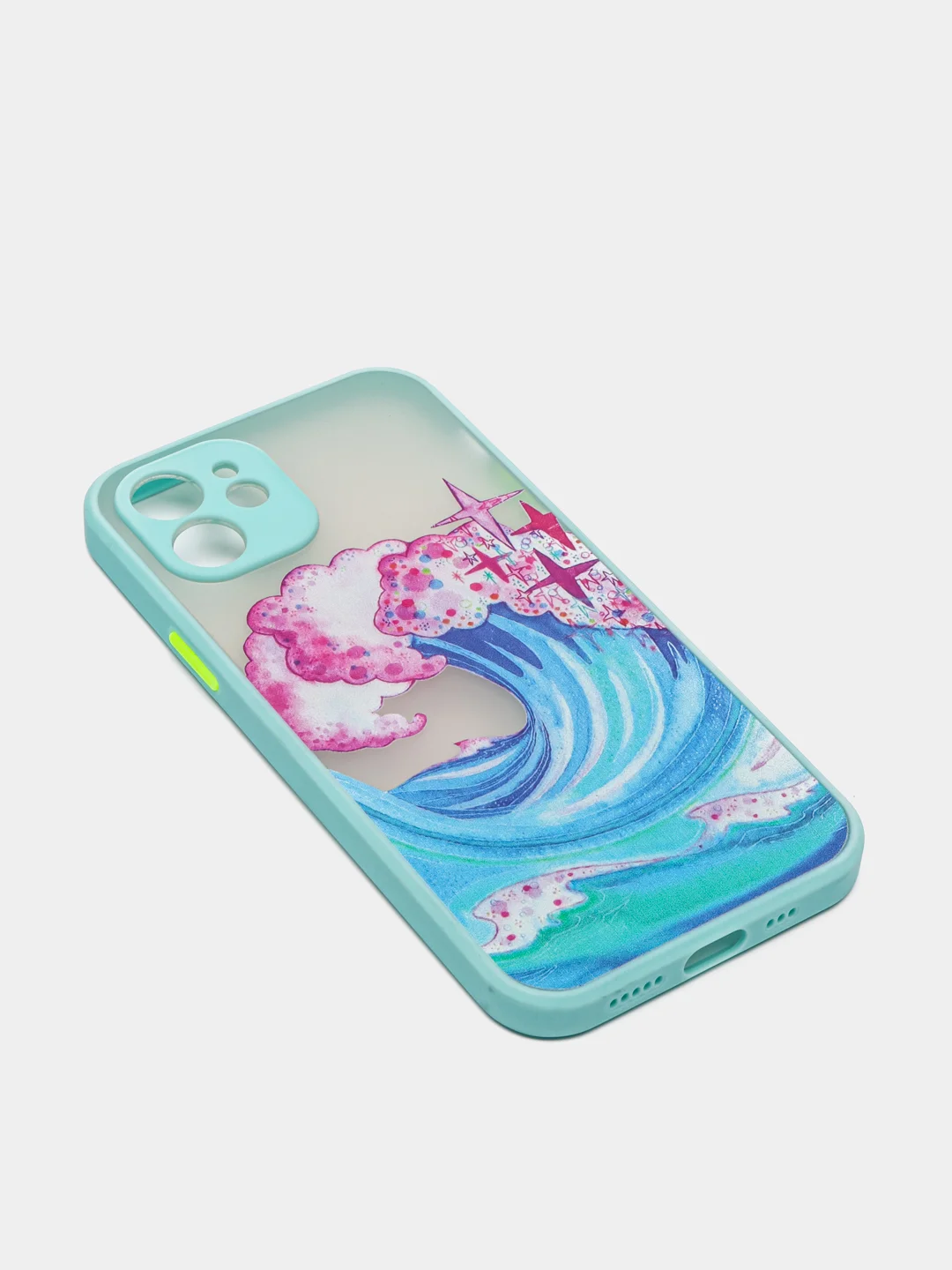 Бирюзовый чехол "Волна" для iPhone, на айфон 7/8 Plus 11 12/12 Pro 13 XR