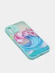 Бирюзовый чехол "Волна" для iPhone, на айфон 7/8 Plus 11 12/12 Pro 13 XR