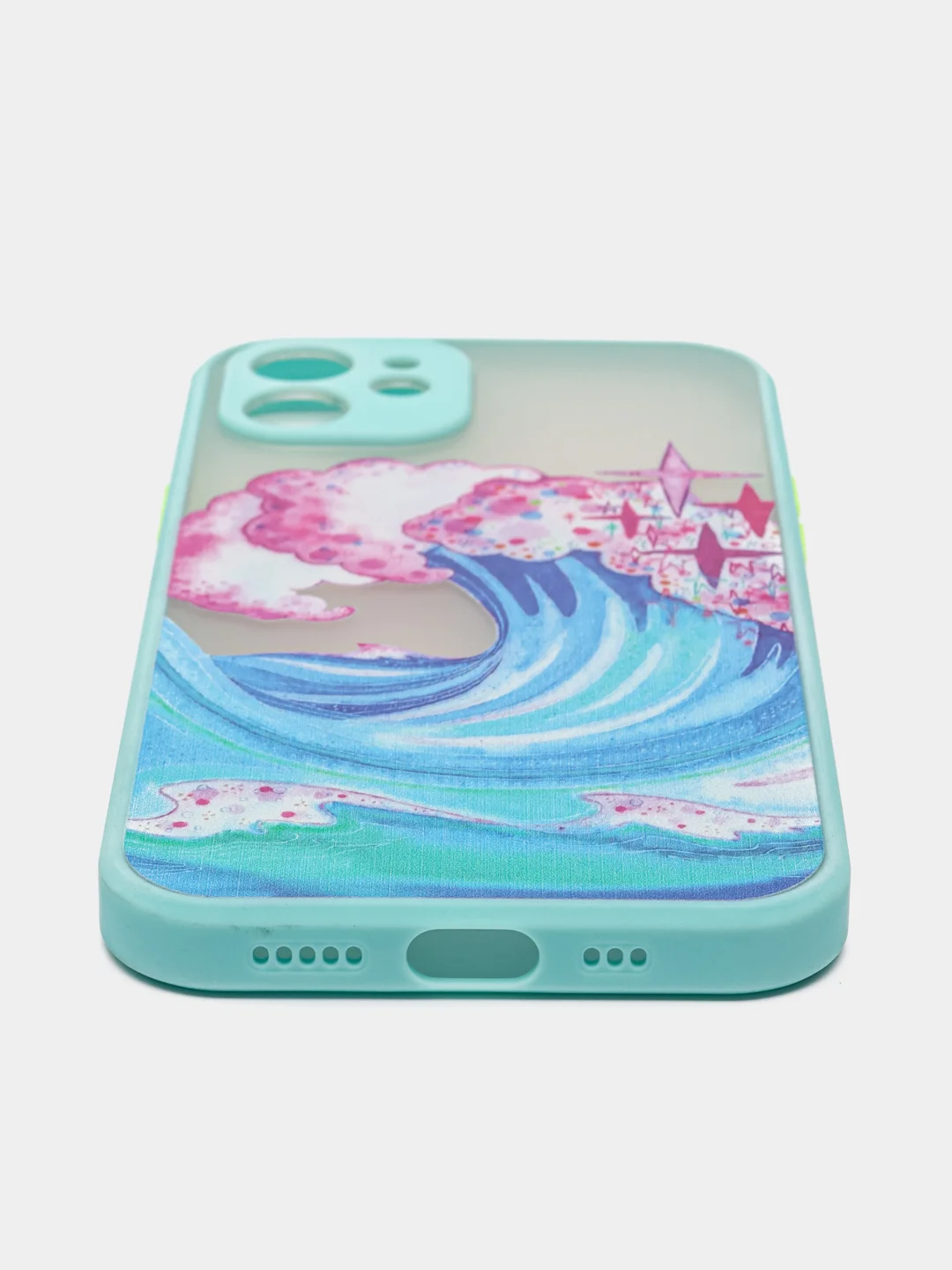 Бирюзовый чехол "Волна" для iPhone, на айфон 7/8 Plus 11 12/12 Pro 13 XR