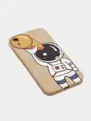 Бежевый чехол "Космонавт" для iPhone, на айфон 11 12 13 XR Pro mini X XS 7/8/se