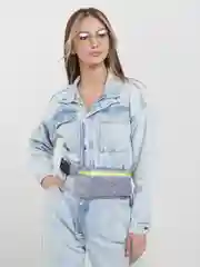 Серый поясная сумка