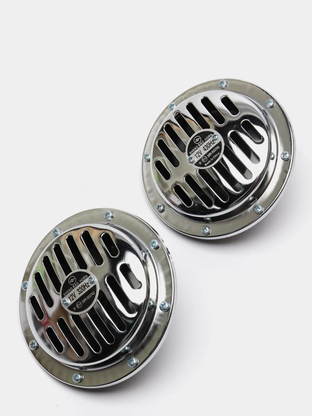 Сигнал звуковой дисковый SKYWAY 001 SUPER HORN d=125 мм 12V 105dB металл 2 шт S07601001
