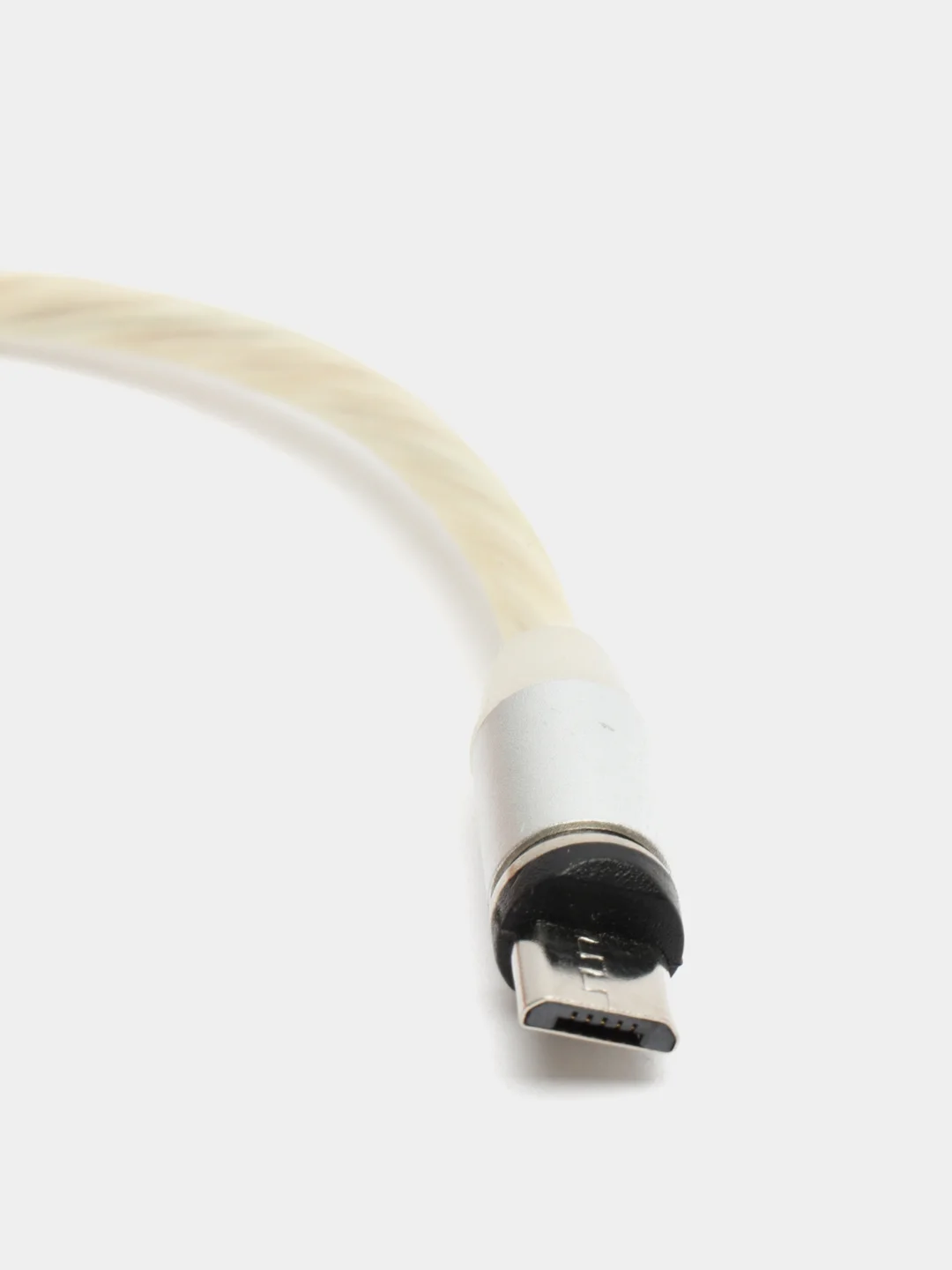 Белый кабель магнитный, светящийся 2.1А+магнитный коннектор (micro usb, Apple lightning, type c)