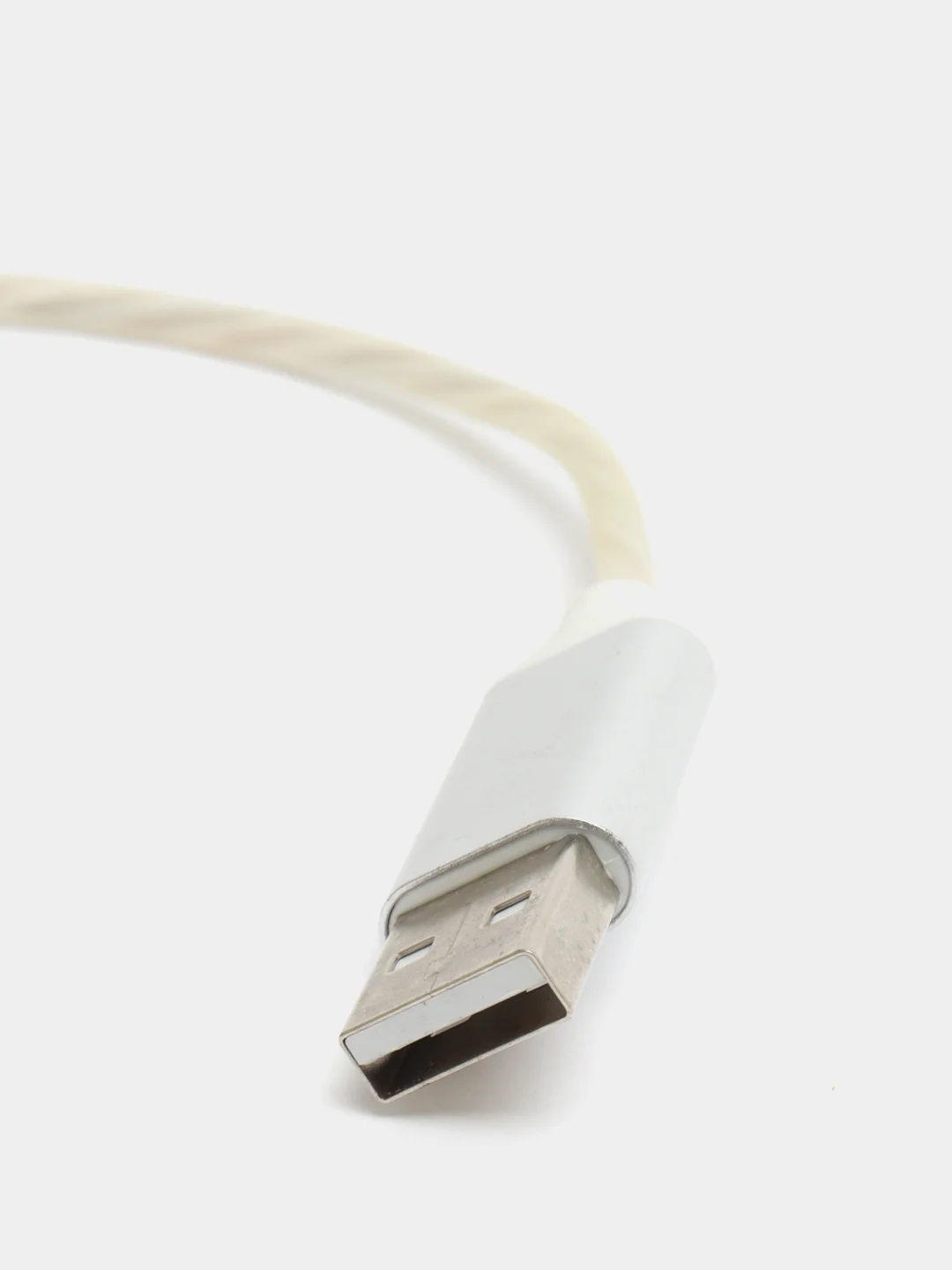 Белый кабель магнитный, светящийся 2.1А+магнитный коннектор (micro usb, Apple lightning, type c)