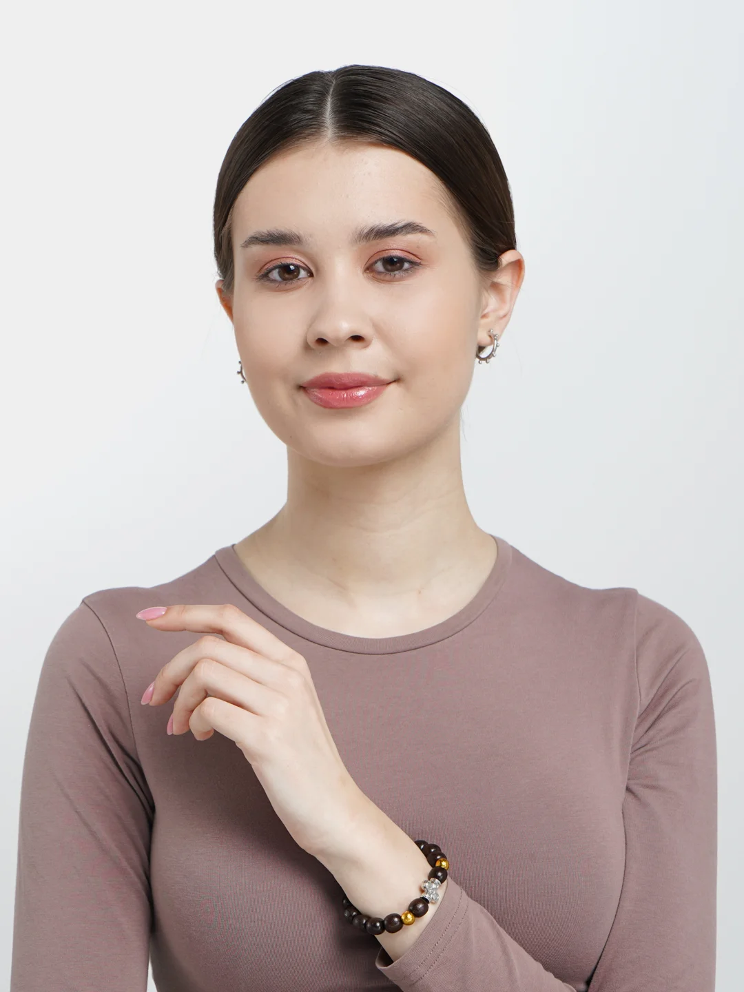 Браслет с крестиком, d=12см, массив бука