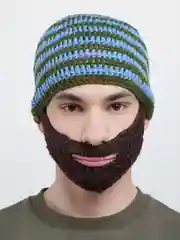 Синий шапка с бородой