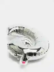Серебряный фольгированный шар Цифра, 16 дюймов