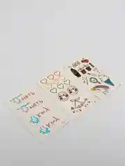 Желтый временные татуировки, 3 листа в комплекте