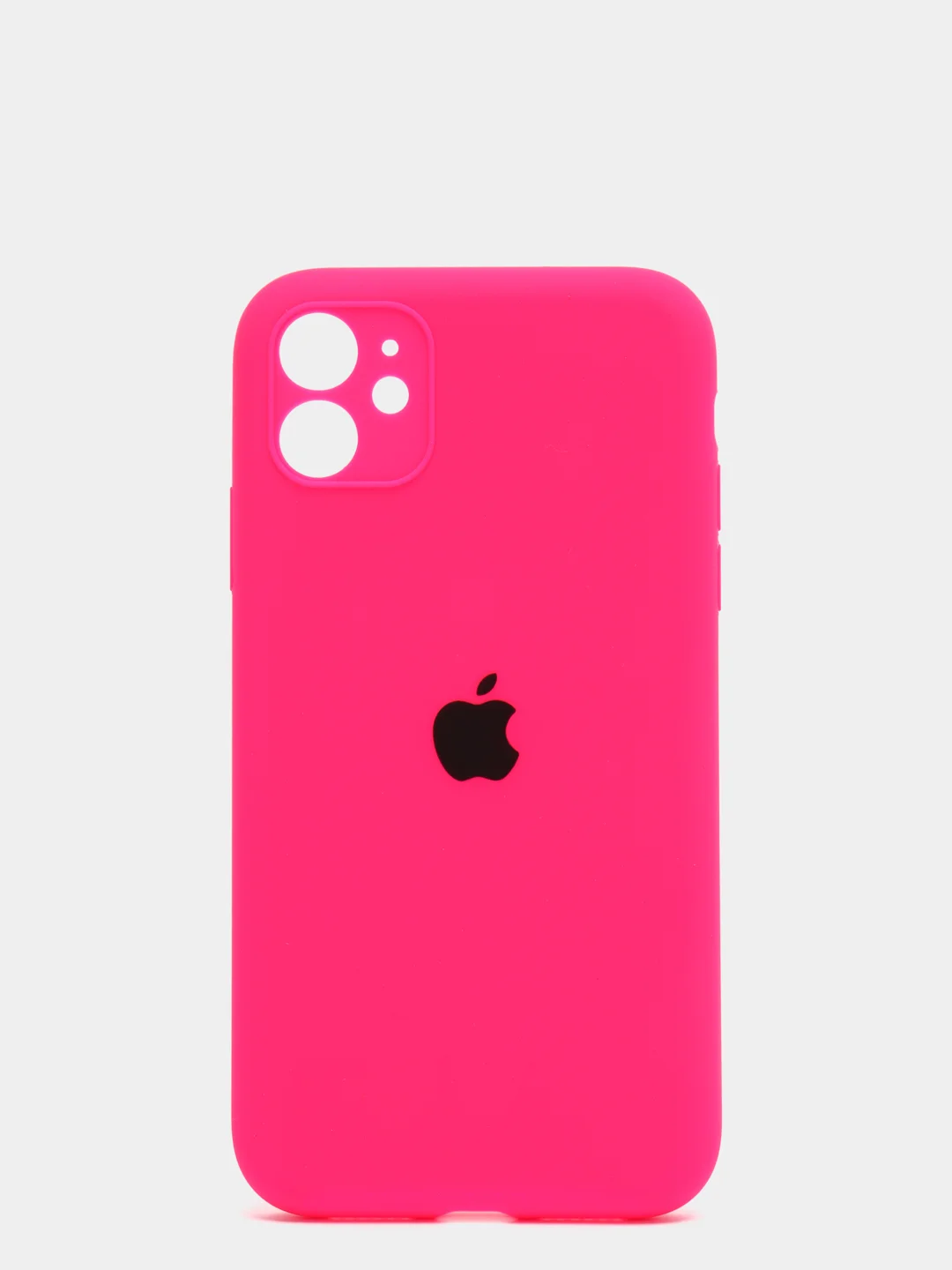 Фуксия чехол Silicone Case для iPhone 13 /11/12/12 ProMax с защитой камеры с бархатной подкладкой