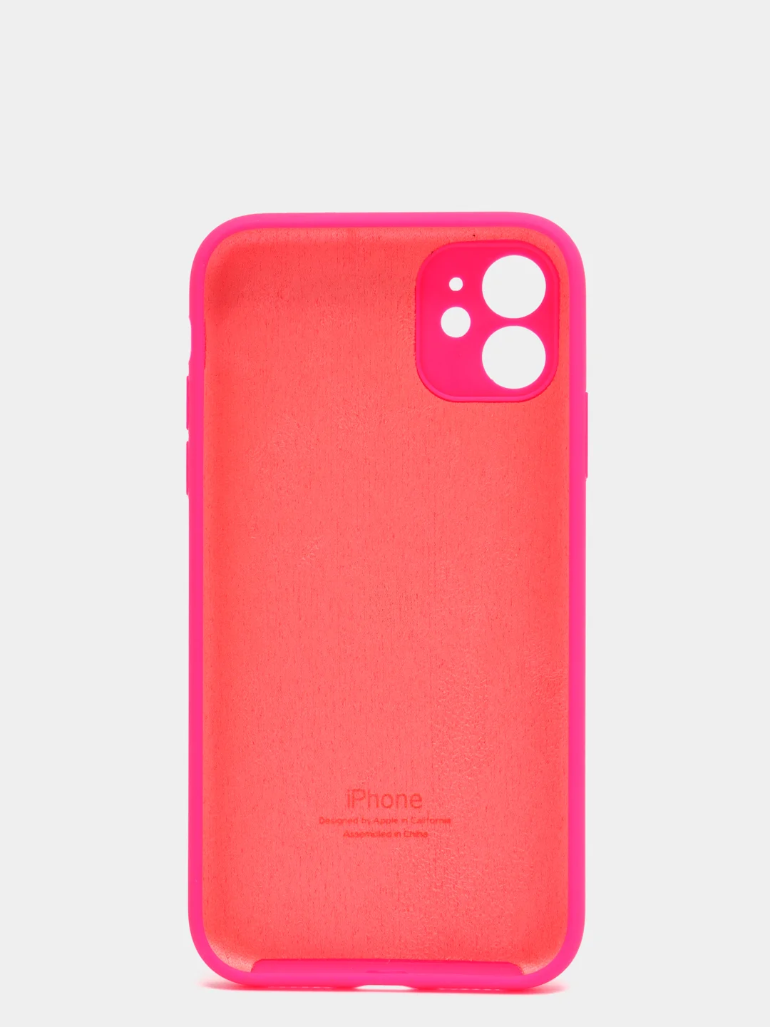 Фуксия чехол Silicone Case для iPhone 13 /11/12/12 ProMax с защитой камеры с бархатной подкладкой