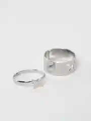 Серебряный набор колец из 2 предметов, парные кольца с бабочками