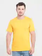 Желтый футболка однотонная, мужская, хлопок