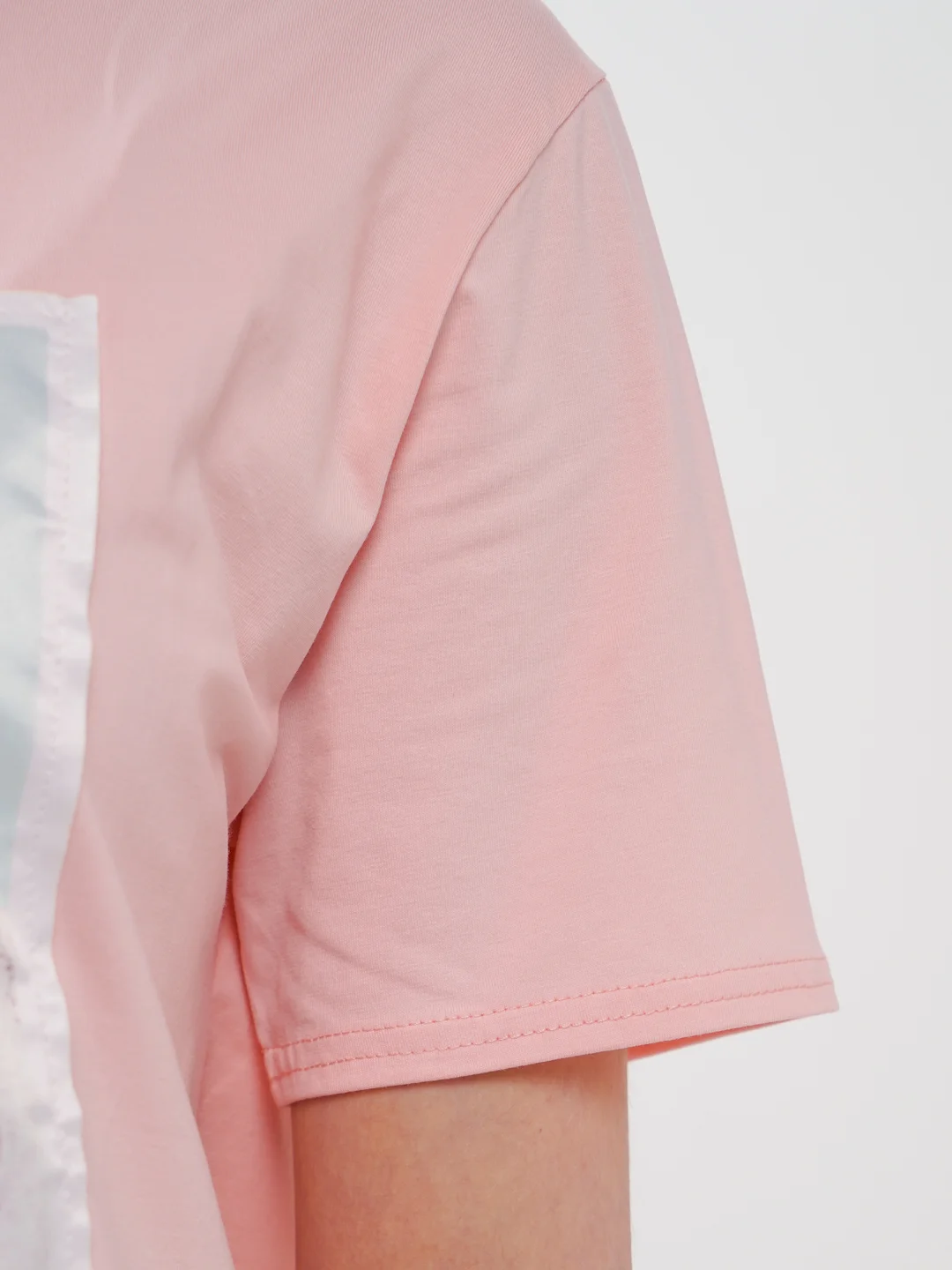Розовый футболка женская с принтом, Oversize, премиальный хлопок