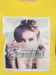 Желтый футболка женская с принтом, Oversize, премиальный хлопок