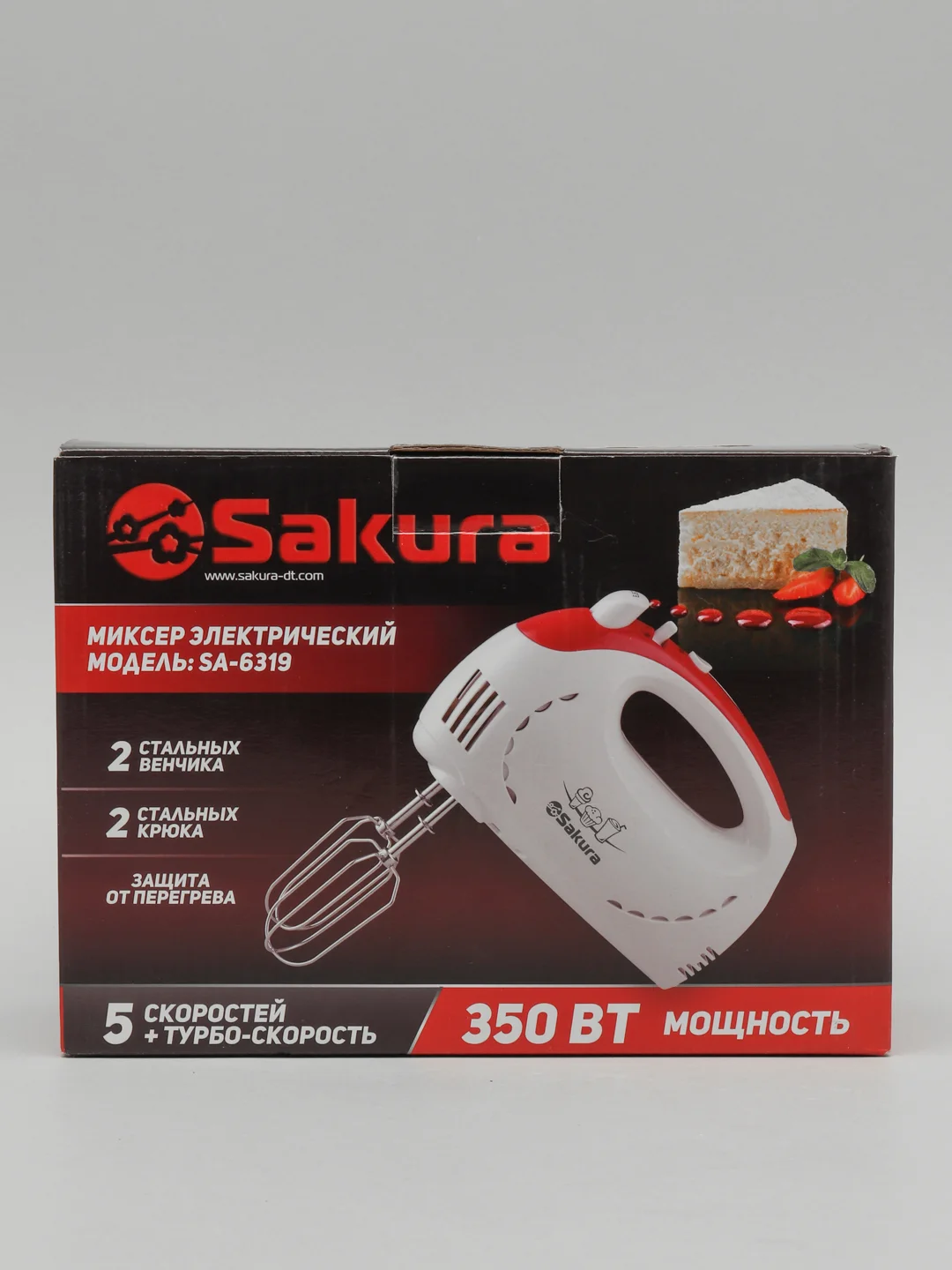Красный миксер Sakura SA-6319R, 350 Вт