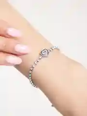 Серебряный браслет женский сердце