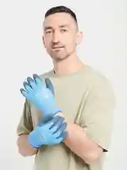 Синий перчатки рабочие/утепленные с вспененным латексным покрытием