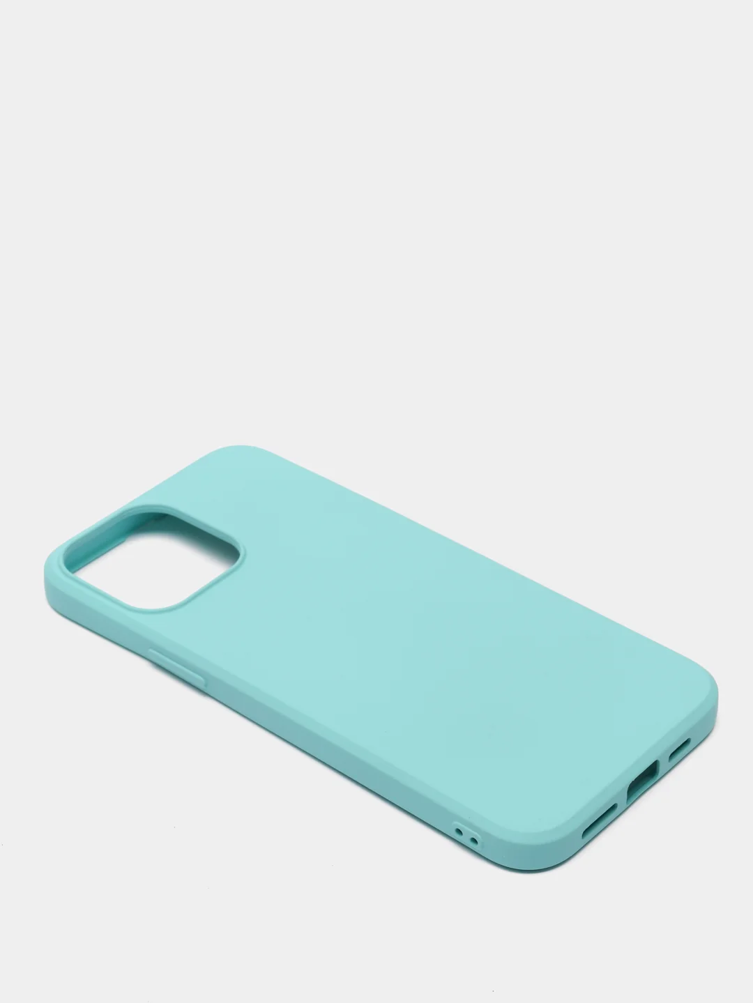Бирюзовый чехол для iPhone 13, 13 Pro, 13 Pro Max силиконовый с микрофиброй