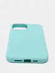 Бирюзовый чехол для iPhone 13, 13 Pro, 13 Pro Max силиконовый с микрофиброй