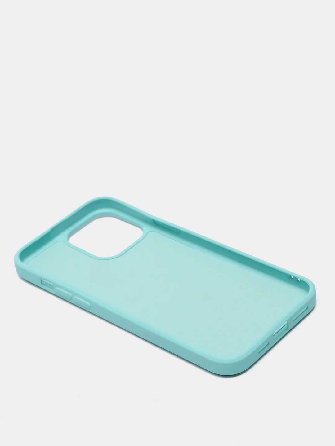 Бирюзовый чехол для iPhone 13, 13 Pro, 13 Pro Max силиконовый с микрофиброй