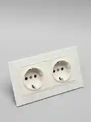 Белый электрическая розетка, антенная, 16 А, рамка из закаленного стекла