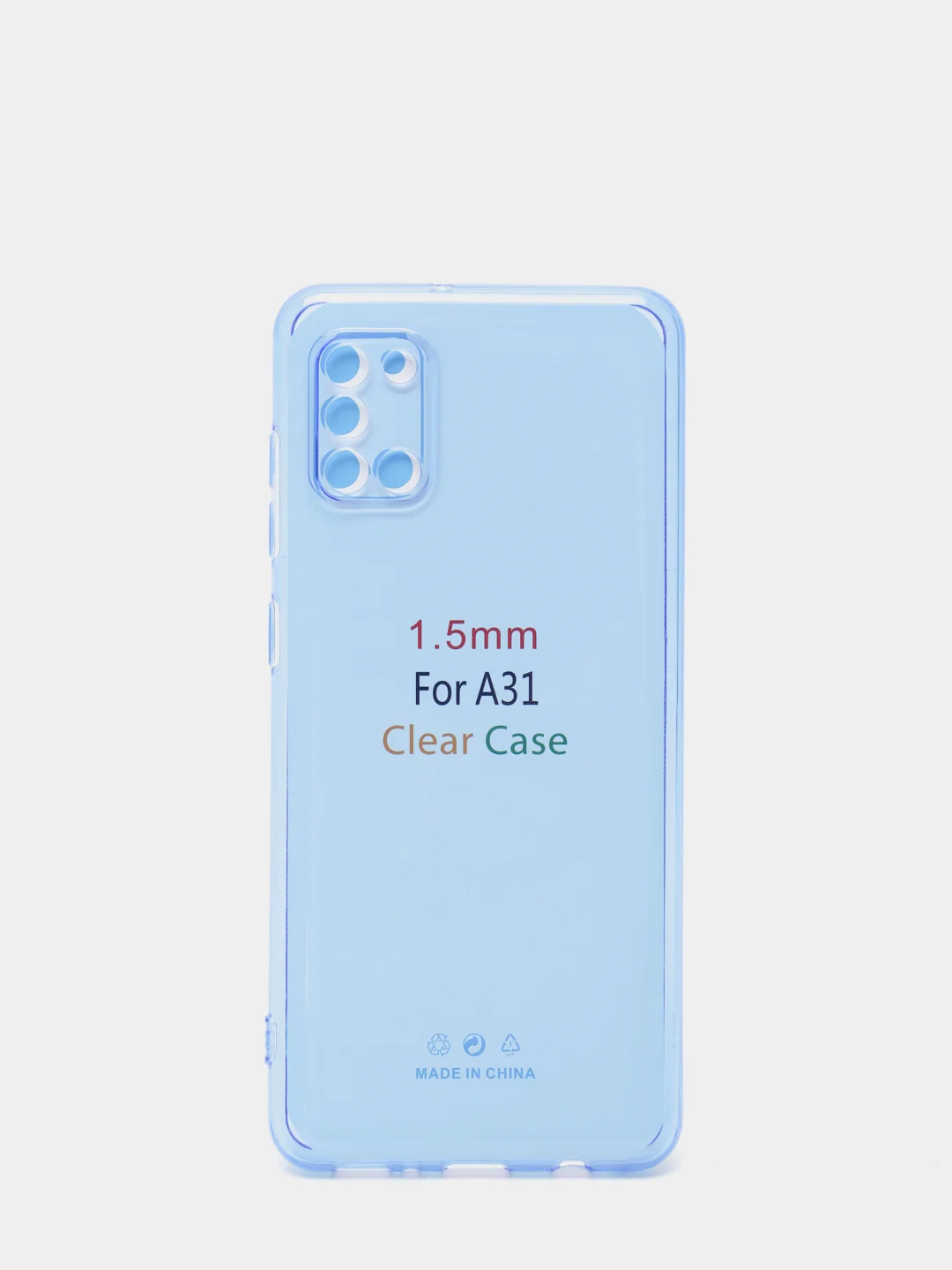 Голубой чехол Samsung Galaxy A31, Самсунг Галакси А31 прозрачный плотный неоновый с оттенком