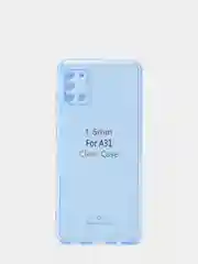 Голубой чехол Samsung Galaxy A31, Самсунг Галакси А31 прозрачный плотный неоновый с оттенком