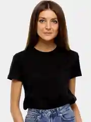 Черный футболка женская, базовая, хлопок