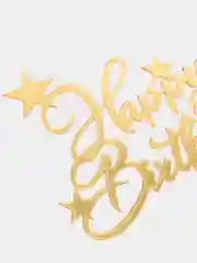 Золотой топпер для торта Happy Birthday