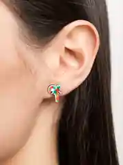 Серый женские серьги-гвоздики новогодние