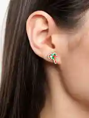 Серый женские серьги-гвоздики новогодние