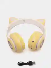 Желтый беспроводные светящиеся наушники с ушками CAT EAR P33M