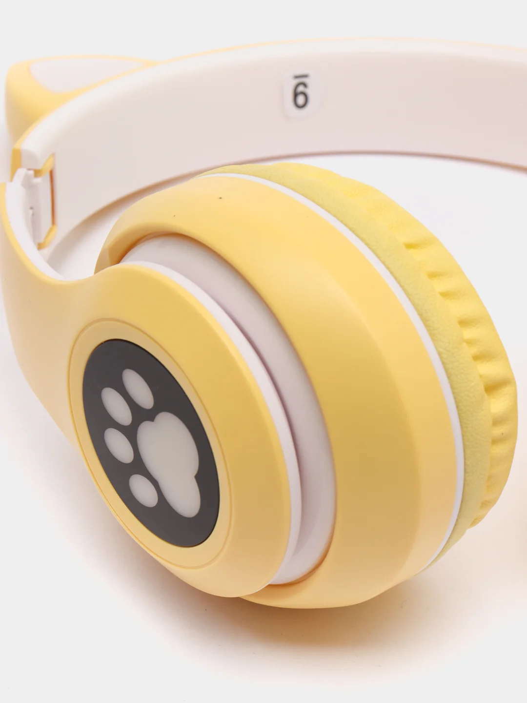 Желтый беспроводные светящиеся наушники с ушками CAT EAR P33M