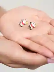 Белый женские серьги-гвоздики новогодние