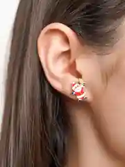 Белый женские серьги-гвоздики новогодние