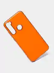 Оранжевый чехол Xiaomi Redmi Note 8 2019/21 цветной, силиконовый, с глянцевой рамкой (Редми Нот 8)