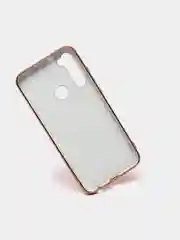 Оранжевый чехол Xiaomi Redmi Note 8 2019/21 цветной, силиконовый, с глянцевой рамкой (Редми Нот 8)