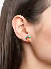 Зеленый женские серьги-гвоздики новогодние