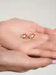 Алый женские серьги-гвоздики новогодние