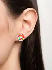 Алый женские серьги-гвоздики новогодние