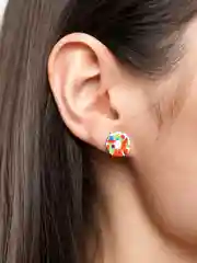 Алый женские серьги-гвоздики новогодние