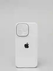 Бежевый меланж чехол силиконовый со стеклянной панелью для iPhone 13 Pro
