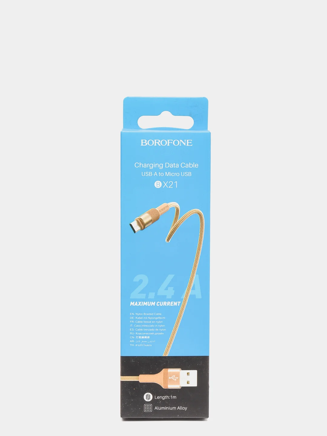 Золотой кабель зарядный Borofone BX21 Micro-USB, для Android