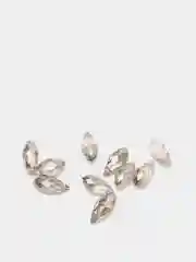 Серый металлик граненные бусины из стекла в форме капли, 6*12 мм, 10 шт