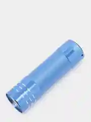 Синий фонарь ручной металлический, 9 LED, 1W, 3 x AAA