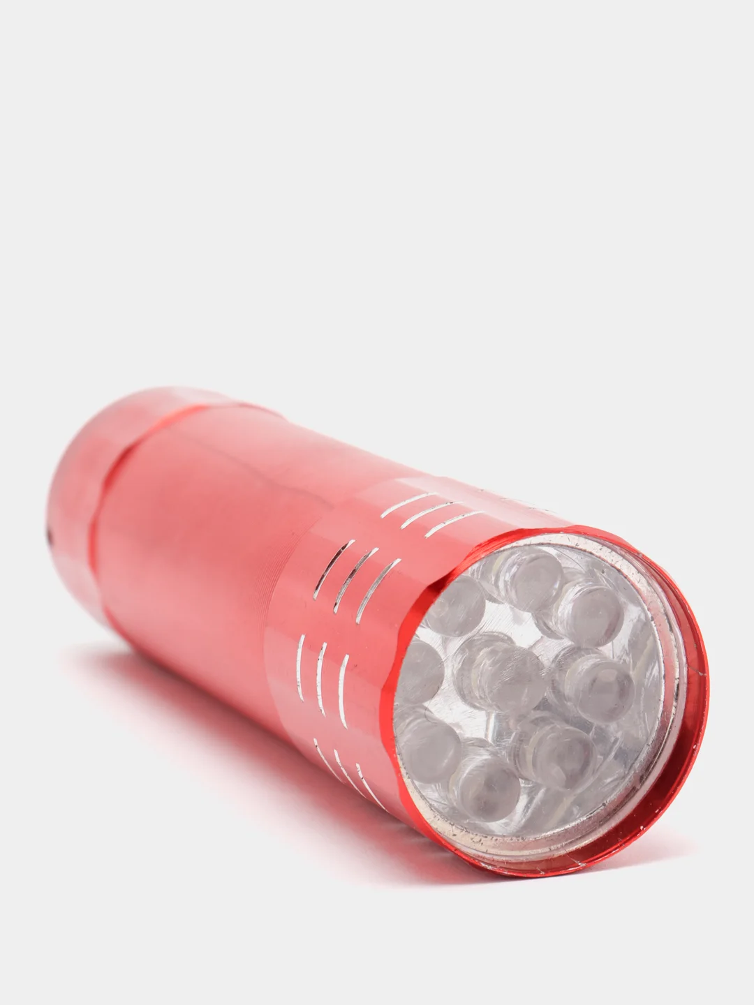 Красный фонарь ручной металлический, 9 LED, 1W, 3 x AAA